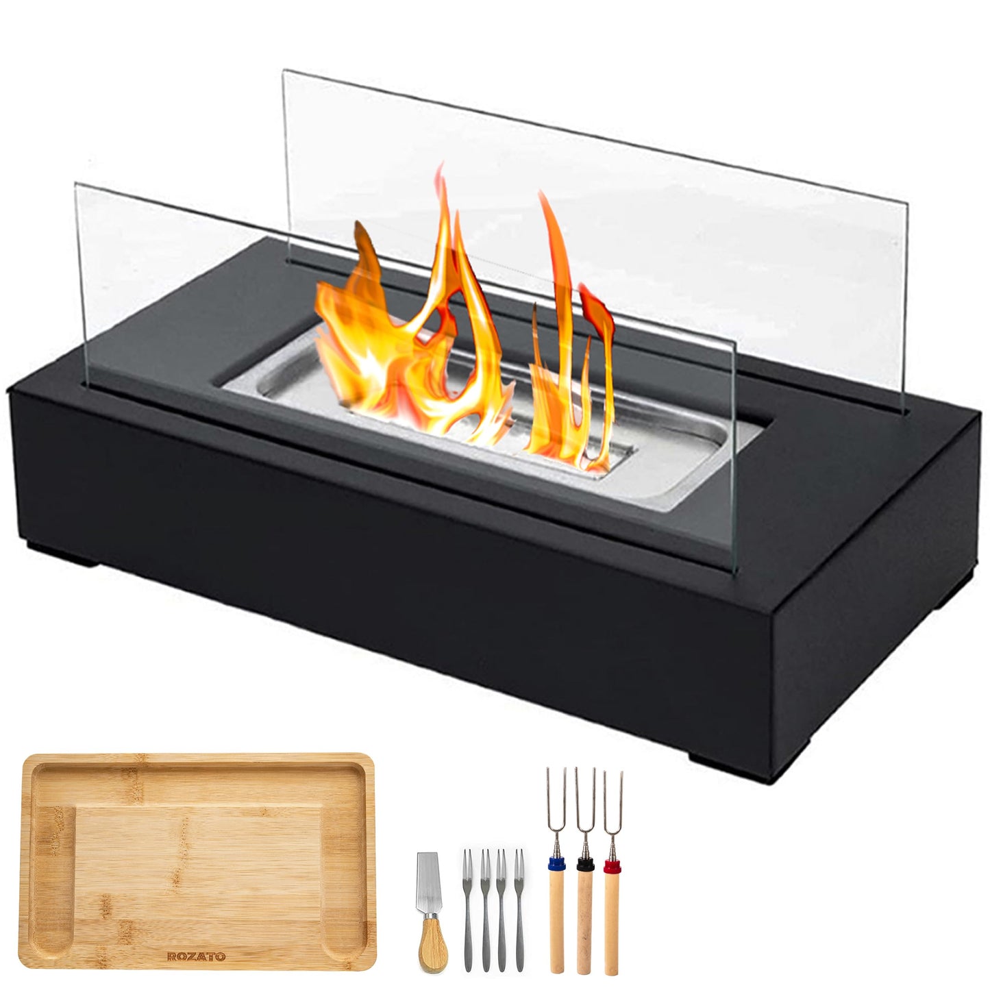 Tabletop Fire Pit with Smores Maker Kit Portable Indoor/Outdoor Mini Small Fireplace Table Top Decor Home Patio Balcony Backyard Gifts for Women Mom Her Wedding Mothers Day Housewarming Birthday Gift - The Home Nourisher