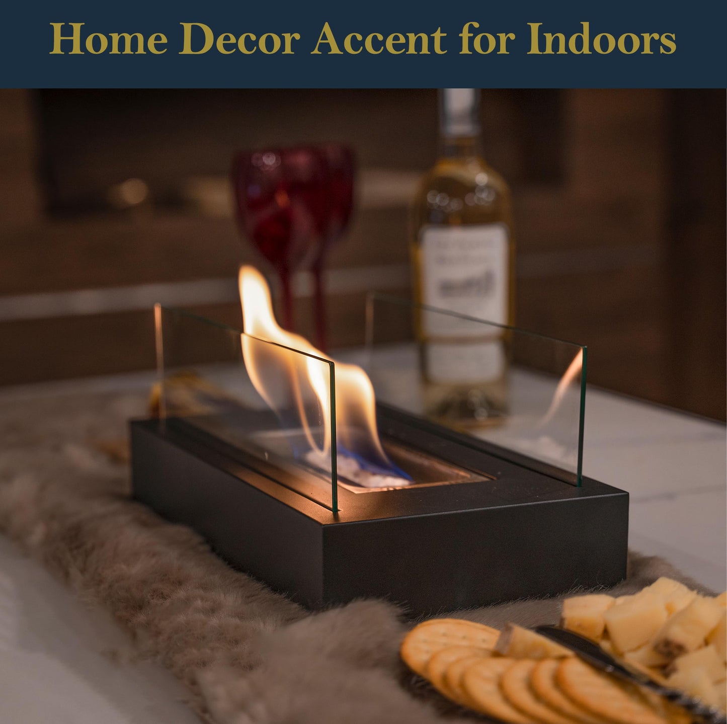 Tabletop Fire Pit with Smores Maker Kit Portable Indoor/Outdoor Mini Small Fireplace Table Top Decor Home Patio Balcony Backyard Gifts for Women Mom Her Wedding Mothers Day Housewarming Birthday Gift - The Home Nourisher