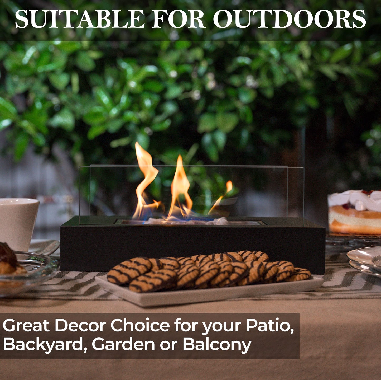 Tabletop Fire Pit with Smores Maker Kit Portable Indoor/Outdoor Mini Small Fireplace Table Top Decor Home Patio Balcony Backyard Gifts for Women Mom Her Wedding Mothers Day Housewarming Birthday Gift - The Home Nourisher