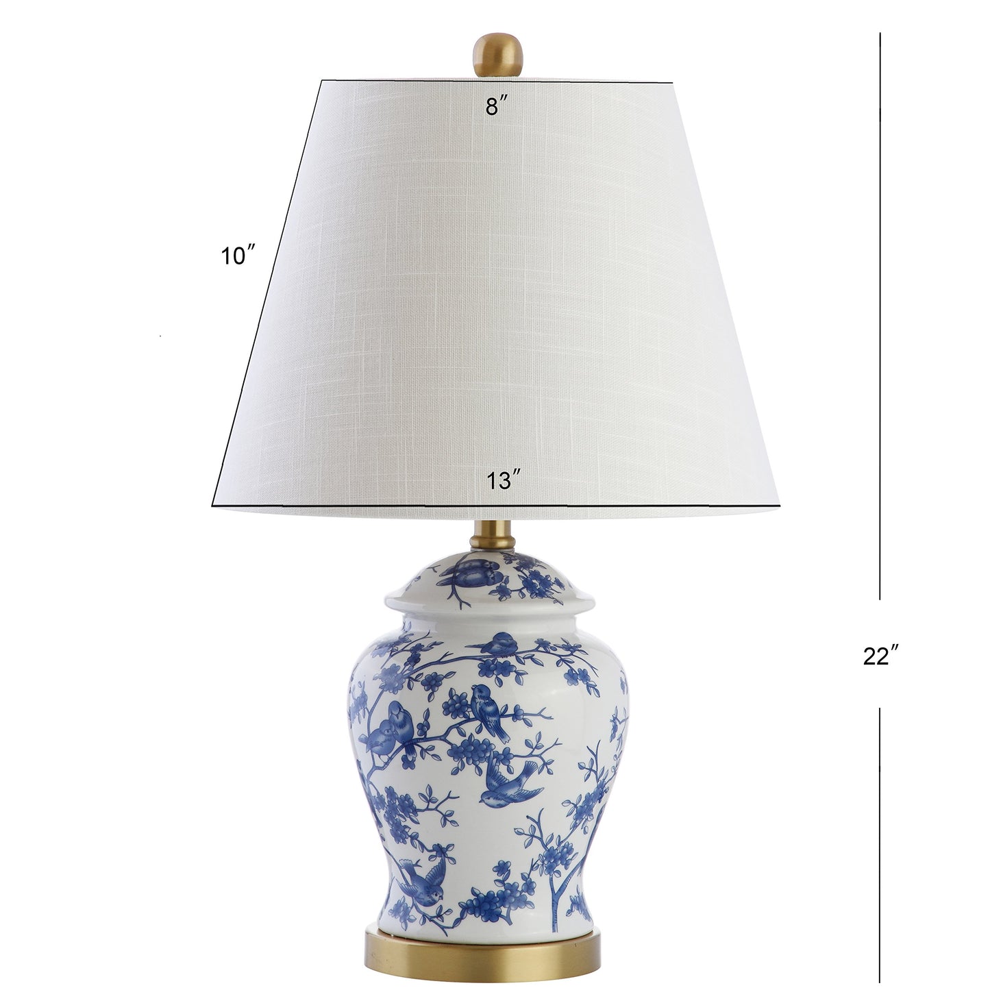 JONATHAN Y JYL3005A-SET2 Set of 2 Table Lamps Penelope 22" Chinoiserie Classic,Cottage,Traditional,for Bedroom, Living Room, Office, College Dorm, Coffee Table, Bookcase, Blue/White